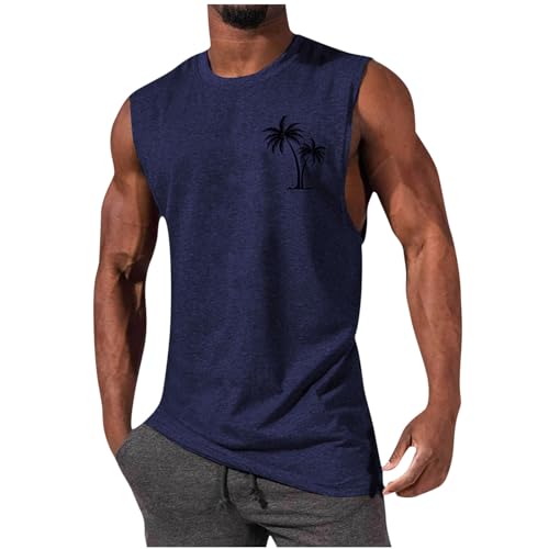 Tank Top Herren Kurzarm Sommer Unterhemd Stretch Bequeme T Shirt Baumwolle Sport Muskelshirt Regular Fit Workout Tanktop Bodybuilding Fitness Trägershirts 2025 Athletic Achselshirts von Generic