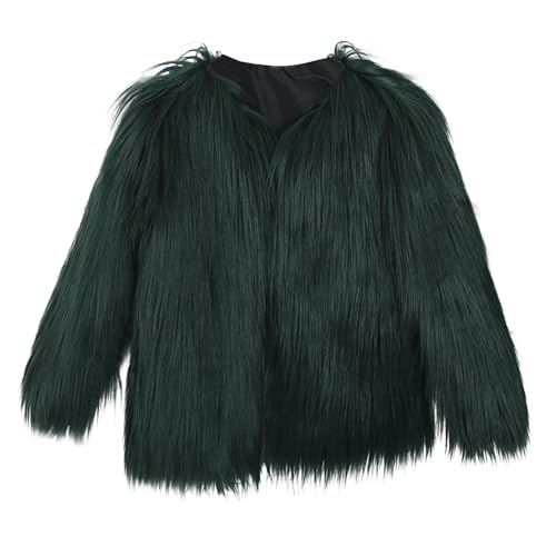 Angebote des tages heute Kunstpelz Mantel Damen Kurz V-Ausschnitt Felljacke Open Front Winterjacke Große Größen Kunstfell Jacke Winter Pelzmantel Warm Plüschmantel Kuschelig Pelzjacke von Generic