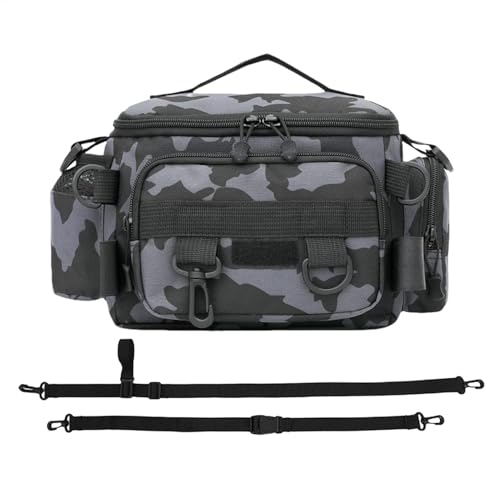 Angelausrüstungstasche – Angelausrüstungstasche mit gepolstertem Schultergurt, Organizer für Angelausrüstung | Angeltaschen sind resistent gegen Süßwasser und Salzwasser, Multfächer von Generic