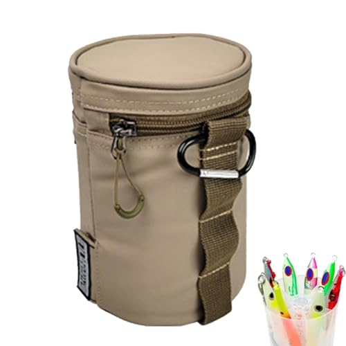 Angelgeräte-Tasche – Angeltasche für Outdoor-Ausrüstung mit eingebautem Köderlicht | Multifunktionale Wasserfischtasche, praktischer Organizer für das Nachtangeln, Khaki, riferimento alla von Generic