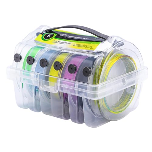 Angelköderbox Organizer – Angelspulen-Organizer | Fischgerätebox Organizer | Angelspulen-Aufbewahrungsbox | Angelspulen-Box mit Silikonlöchern | klare Sichtbarkeit für Camping von Generic