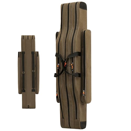 Angelrutentasche, Angelrutenetui | wasserdichte Tragetasche für Angelgeräte,Outdoor-Angelträger, Canvas-Angelruten-Organizer-Etui, Angelausrüstungstasche von Generic
