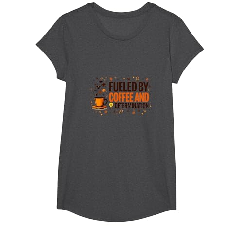 Angetrieben durch Kaffee und Entschlossenheit T-Shirt, Girls, Anthrazit Meliert, XS Angetrieben durch Kaffee und Entschlossenheit T-Shirt, Girls, Anthrazit Meliert, XS von Generic