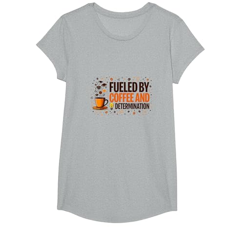 Angetrieben durch Kaffee und Entschlossenheit T-Shirt, Girls, Grau Meliert, XS Angetrieben durch Kaffee und Entschlossenheit T-Shirt, Girls, Grau Meliert, XS von Generic