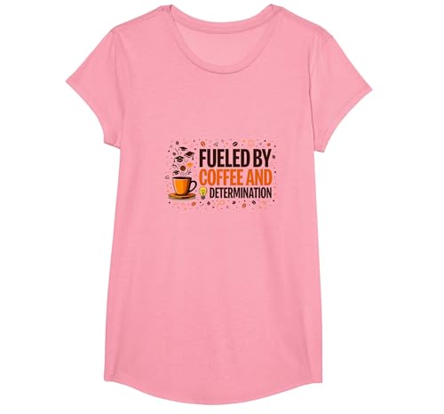 Angetrieben durch Kaffee und Entschlossenheit T-Shirt, Girls, Rosa, XS Angetrieben durch Kaffee und Entschlossenheit T-Shirt, Girls, Rosa, XS von Generic
