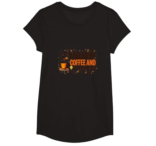 Angetrieben durch Kaffee und Entschlossenheit T-Shirt, Girls, Schwarz, XS Angetrieben durch Kaffee und Entschlossenheit T-Shirt, Girls, Schwarz, XS von Generic