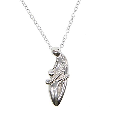 Anhänger Halskette für Damen Mode Elegant Charm 925 Sterling Silber Mutter Kind 925 Sterling Silber Schlicht Kein Stein Schlichtes Design Mama Halskette von Generic