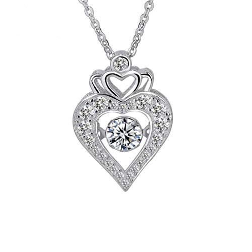 Anhänger Halskette für Frauen Fashion Elegant Charm Silber 925 Halskette Dynamischer Kristall Cz Liebe Herz Anhänger Halsketten Für Frauen Hochzeit Schmuck Geschenke Anhänger Halskette für Frauen Fashion Elegant Charm Silber 925 Halskette Dynamischer Kristall Cz Liebe Herz Anhänger Halsketten Für Frauen Hochzeit Schmuck Geschenke von Generic