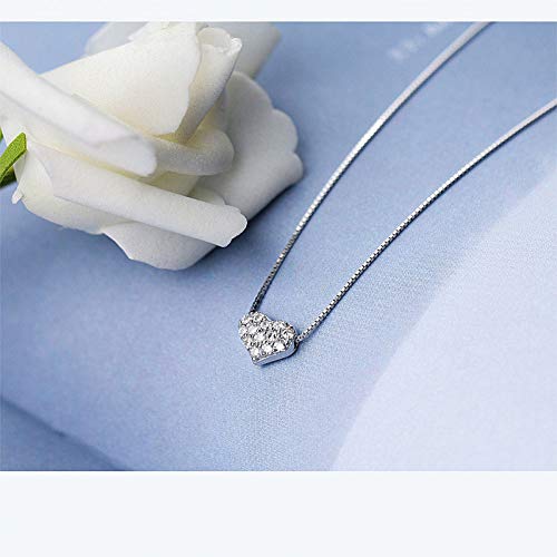 Anhänger Halskette für Frauen Mode Elegant Charm 925 Sterling Silber Voller Zirkon Herz Choker Anhänger Halskette Modeschmuck Für Frauen Hochzeit Geschenk von Generic