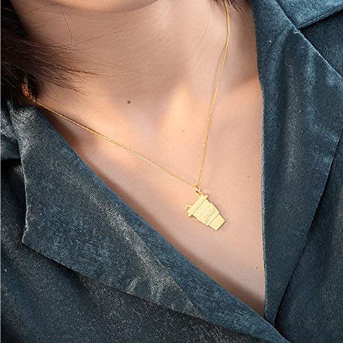 Anhänger Halskette für Frauen Mode eleganter Charme 925 Sterling Silber Tasse Anhänger Halskette für Mode Frauen modische edle Schmuck Punk Accessoires Geschenk von Generic