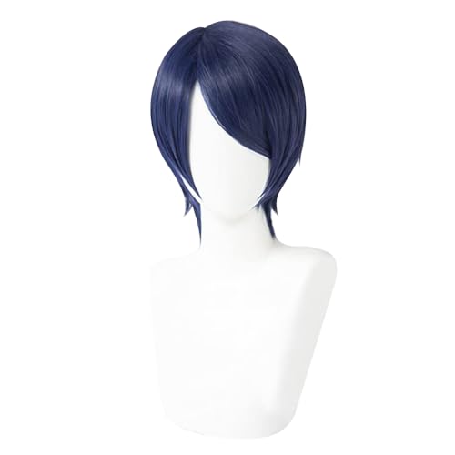 Anime Cosplay Perücke Für Yusuke Kitagawa Kurz Gemischt Blau Cos Haar Hitzebeständigkeit Halloween Party Show Event Konzerte von Generic