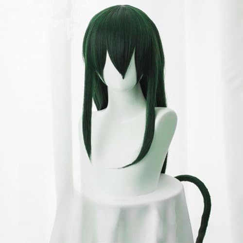 Anime Cosplay Perücken Für Asui Tsuyu Grün Lange Kostüm Perücke Hitzebeständig Synthetisches Haar Halloween Weihnachten Party von Generic