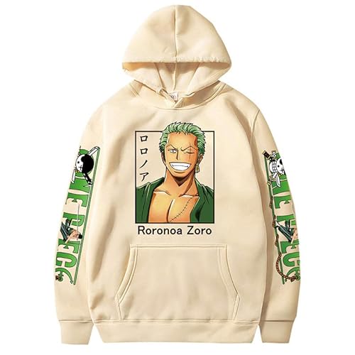 Anime One Piece Roronoa Zoro Bedruckter Herren Hoodie Harajuku Streetwear Sweatshirt Mode Lässig Kapuzenpullover Cosplay Kleidung von Generic