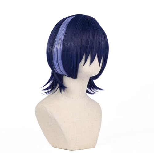Anime Perücke Simulation dunkelblau Cosplay Mode Kopfbedeckung von Generic