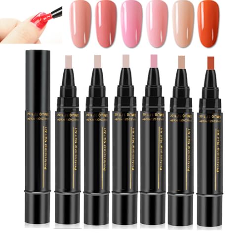 Anseabees One Step Nail Gel Pen, 2025 New One Step Nail Gel Pen for Women Girls, Nail Polish Pens Quick Dry, 3 in 1 Gel Nail Polish Pen, No Need Base Top Coat, For Nail Art DIY (6pcs-b) von Generic