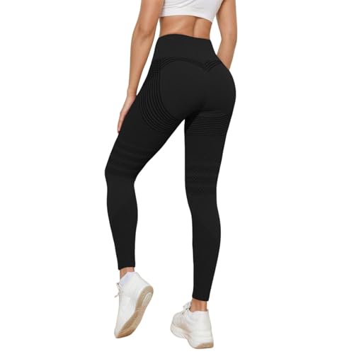 Anti Cellulite Leggings Damen Push Up Lange Blickdicht Kompressions Yogahose Scrunch Booty Fitnesshose Figurformende Sport Leggings mit Bauchkontrolle Hohe Taille Fitness Sporthose von Generic