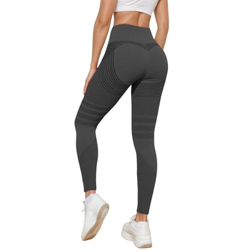 Anti Cellulite Leggings Damen Push Up Lange Blickdicht Kompressions Yogahose Scrunch Booty Fitnesshose Figurformende Sport Leggings mit Bauchkontrolle Hohe Taille Fitness Sporthose von Generic