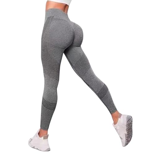 Anti Cellulite Leggings Damen Scrunch Booty Sport Leggings Push Up Lange Blickdicht Kompressions Yogahose mit Bauchkontrolle Hohe Taille Fitness Sporthose von Generic