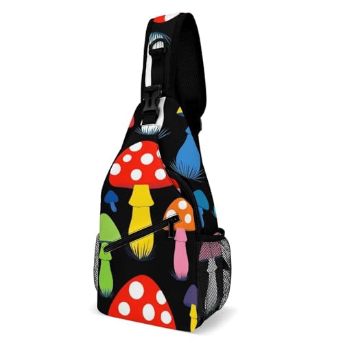 Anti-Diebstahl Brusttasche Süße Pilze Damen Lustiger Pilz Schultertasche Tragbare,Stilvoll Rucksack für Herren Radfahren Sportlich von Generic