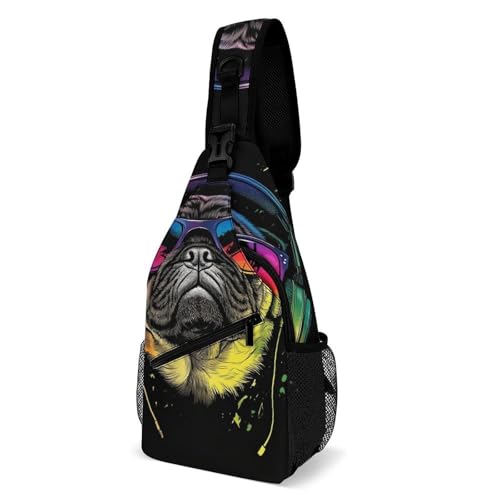 Anti-Diebstahl Crossbody Bags DJ Mops Schwarz Casual Daypack Tragbare,Elegant Rucksack für Einkaufen Herren Sportlich von Generic