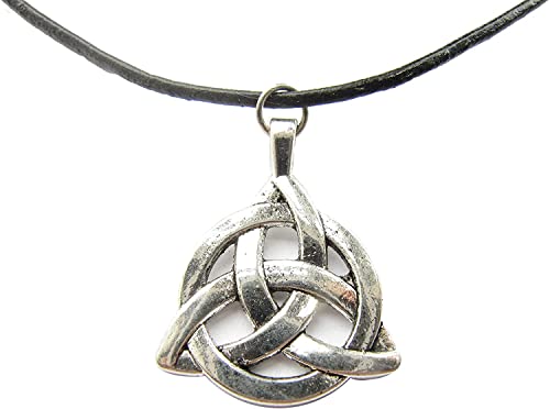Antike silberne keltische Knotenhalskette, keltische Dreieckskette, irischer Kreis des Lebens Schmuck von Generic