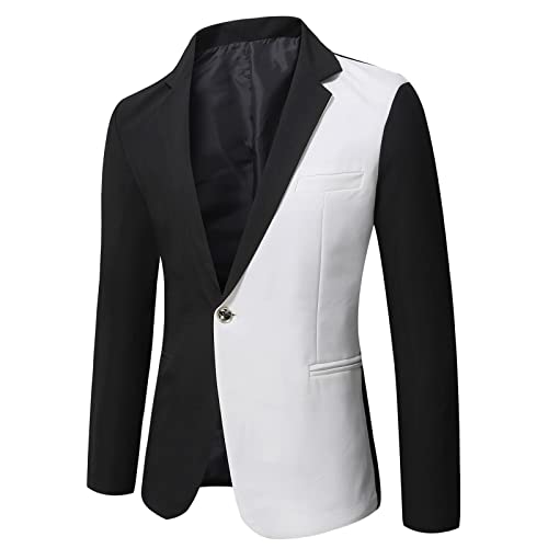 Anzüge & Sakkos Für Herren 1 Button Anzug Mantel Modern Sportlich Sakko Anzug Slim Fit Männer Blazer Anzugjacke Übergangsjacke Herbstjacke für Weihnachts Hochzeit Party Business Schwarz L von Generic