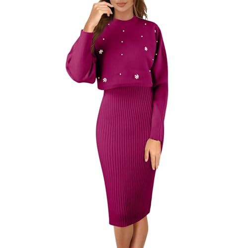 Anzug Damen Elegant 2 Teiler Hochzeit Rock | Zweiteiler Damen Strickanzug | Gestrickt Kleid Set Strickkleid Zweiteiliger Bodycon 2 Stück Set Sweater Spaghettiträger Kleider Midikleid Pullikleid Anzug Damen Elegant 2 Teiler Hochzeit Rock | Zweiteiler Damen Strickanzug | Gestrickt Kleid Set Strickkleid Zweiteiliger Bodycon 2 Stück Set Sweater Spaghettiträger Kleider Midikleid Pullikleid von Generic