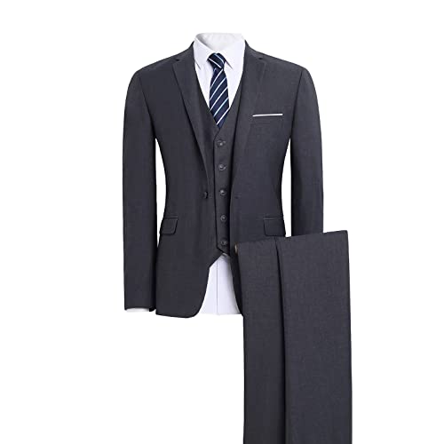 Anzug Herren Anzüge 4-teilig Slim Fit Sakko Hemd Hose Krawatte Set Gruppenanzug Trauzeugenanzug Business Formeller Anzug Herbst Winteranzug,XXL von Generic