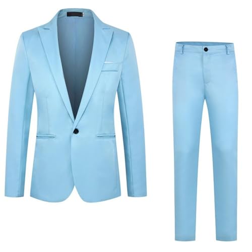 Anzug Herren Anzug Slim Fit 2 Teilig Herrenanzug 2-Teilig Anzüge Herren Modern Sakko für Business Hochzeit von Generic