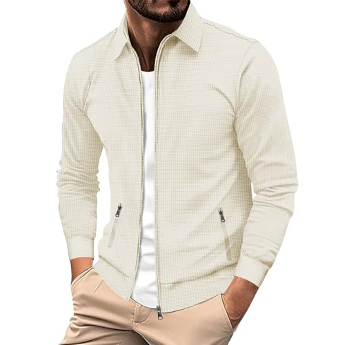 Anzugjacke Sakko Herren Waffel Solid Color | Blazer Mäntel Herren Modisch Langärmeliges Freizeitanzug Mit Zipper Tasche Sportlich Jacke Mit Reverskragen Formelle Kleidung Bequeme Uniform Anzugjacke Sakko Herren Waffel Solid Color | Blazer Mäntel Herren Modisch Langärmeliges Freizeitanzug Mit Zipper Tasche Sportlich Jacke Mit Reverskragen Formelle Kleidung Bequeme Uniform von Generic