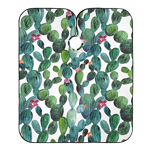 Aquarell Cactus Tropischer Garten Friseurumhänge Haar Schmutzabweisend Frisörumhang Waschbar Hairdressing Capes Für Mädchen Friseursalon Friseur 140X168Cm von Generic