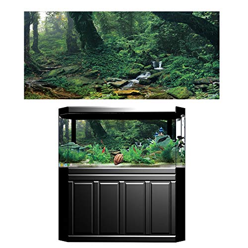 Aquarium-Hintergrund, Tank-Hintergrund, Fisch-Tapetenaufkleber, PVC-Kleber, Riverway Green Woods, Aquarium-Hintergrund, Poster, Terrarium-Hintergrund für Aquar Aquarium-Hintergrund, Tank-Hintergrund, Fisch-Tapetenaufkleber, PVC-Kleber, Riverway Green Woods, Aquarium-Hintergrund, Poster, Terrarium-Hintergrund für Aquar von Generic