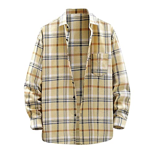 Arbeitshemd Herren Langarm Flanell Winter Langarm Holzfäller Jacke Hemdjacke Langarm Kariertes Hemd Flanellhemd Schwarz Übergröße Flanell Jacke Rot Karo Slim Fit Holzfällerhemd von Generic