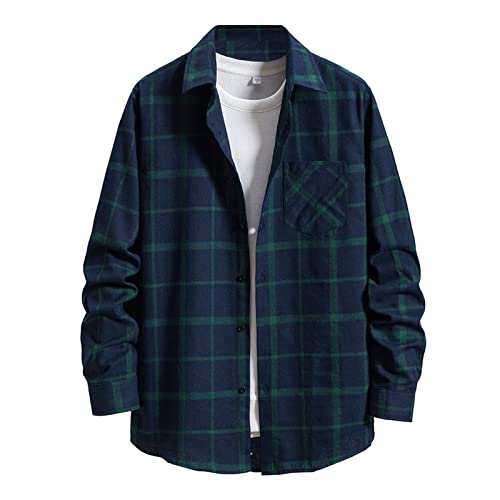 Arbeitshemd Herren Langarm Flanell Winter Holzfäller Jacke Hemdjacke Kariertes Hemd Flanellhemd Schwarz Übergröße Rot Karo Slim Fit Holzfällerhemd von Generic