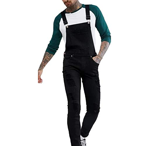 Arbeitshose Herren Hosenträger Latzhose Herren Loose Fit Jeanshose Herren Arbeit Outdoor Hosen für Herren Schnalle Rückwärtig Klettverschluss Latzhose Herren Worker Jeans Herren Baggy Style von Generic