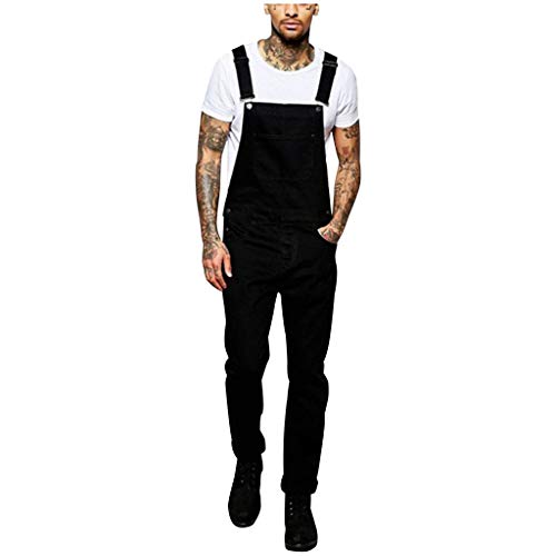 Arbeitshose Herren Hosenträger Latzhose Herren Loose Fit Jeanshose Herren Arbeit Outdoor Hosen für Herren Schnalle Rückwärtig Klettverschluss Latzhose Herren Worker Jeans Herren Style Baggy von Generic