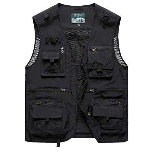 Arbeitsweste Herren Sommer Orange Arbeitsweste Herren Sommer Schwarz Herren Sommer Leichte Baumwolle Outdoor Weste Outdoor Weste Herren Sommer Leicht Motorrad Weste Herren Camouflage von Generic