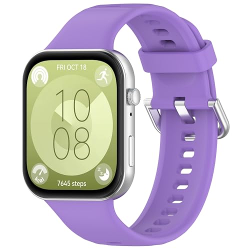 Armbänder Kompatibel für Huawei Watch Fit 4 Silikon Armband, Flexibles Verstellbares Armbänder Schnellverschluss Uhrenarmband Wasserdichtes Sport Ersatzarmband (Lila) von Generic
