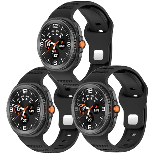 Armbänder Kompatibel für Samsung Galaxy Watch 8 Classic Armband,3 Stück Flexibles Verstellbares Armbänder Schnellverschluss Uhrenarmband Wasserdichtes Sport Ersatzarmband (Schwarz+Schwarz+Schwarz) von Generic
