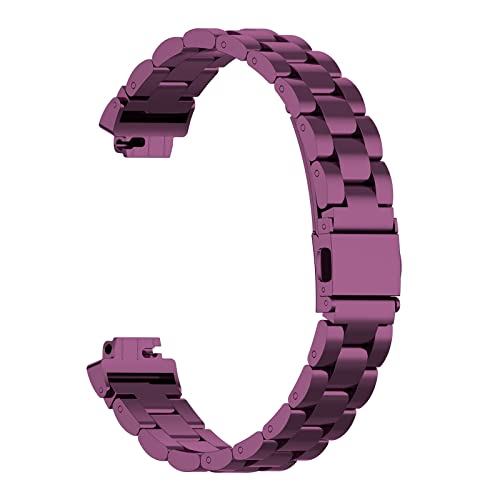 Generic Armbänder Kompatibel mit Fitbit Inspire 3, 2, Inspire, HR - Metallarmband Edelstahl Metall - Herren Damen Uhrenarmband - Flexibel, Verstellbar, Lila, Einheitsgröße von Generic
