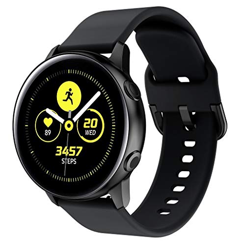 Armbänder Kompatibel mit Samsung Galaxy Watch6 44mm Armband, 20mm Universal Ersatzarmband für Galaxy Watch6 40mm/44mm/Galaxy Watch6 Classic 43mm/47mm Armband (Black, One Size) von Generic