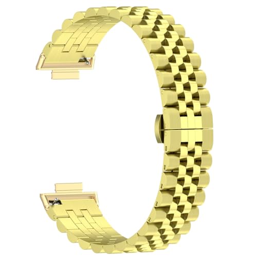 Armbänder Kompatibel mit Xiaomi Smart Band 8 Pro Armband für Damen Herren, Edelstahl Metall Ersatz Armband für Xiaomi Smart Band 8 Pro Uhrenarmband (Gold) von Generic