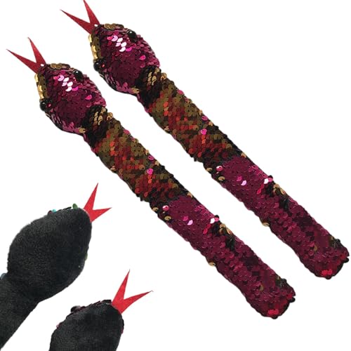 Armbänder mit Schlangenohrfeige, Armbänder mit Schlangenbrosche | Schlangenarmbänder mit Pailletten | Ohrfeige Armbänder, tragbare Halloween-Armbänder Slap Bands für Kinder Mädchen Familie von Generic