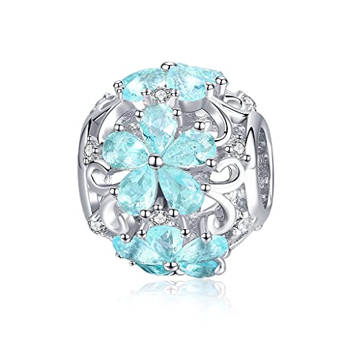 Armband Charm Bead Schneeflocke DIY Charm 925 Sterling Silber passend für Pandora Armband Halskette, European Charms Bracelet (SCC941) von Generic