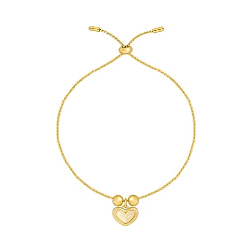 Armband Für Damen Perlen Funkeln Opal-Armband weibliche Liebes-Herz-Form-Armband-Anhänger-Anpassung für Frauen Armband Für Paar (Gold, One Size) von Generic