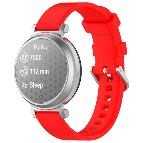 Armband Kompatibel mit Garmin Lily 2 Active Armbänder Sport Wasserdichtes Ersatzarmband Silikon Wechselarmband für Garmin Lily 2 Active Uhrarmband, Damen Herren (Rot) von Generic