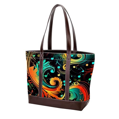 Artistic Notes-158 modische Damen-Geldbörse aus gewaschenem, strapazierfähigem Leder mit Tragegriff oben mit Taschen, Reißverschluss, mehrfarbig, 33,8 x 12 x 31 cm von Generic