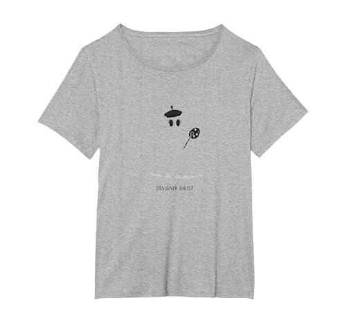 Artistic Phantom: Barettragende Spekter mit Palette T-Shirt, Damen Große Größen, Grau Meliert, 5X von Generic