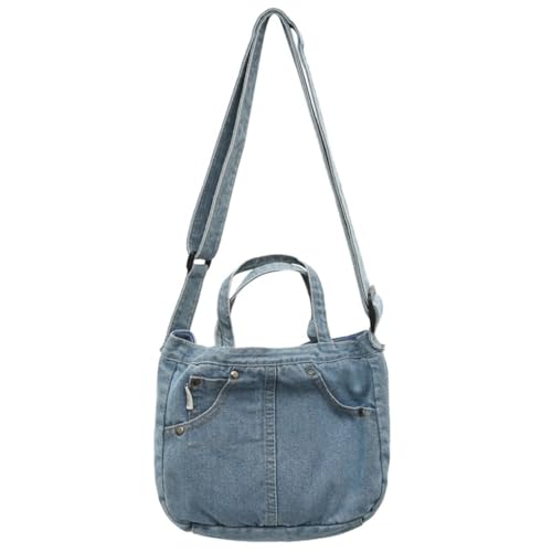 Artistic Washed Jeans Schultertasche mit verstellbarem Riemen, Crossbody Geldbörse für den täglichen Pendler und Einkaufen im Freien, Hell, blau Artistic Washed Jeans Schultertasche mit verstellbarem Riemen, Crossbody Geldbörse für den täglichen Pendler und Einkaufen im Freien, Hell, blau von Generic