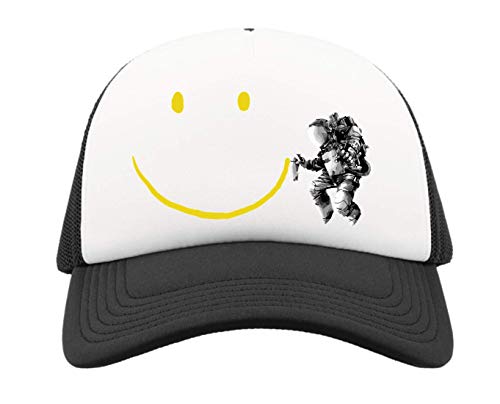 Astronaut Smile Graffiti Cosmic Art Half Mesh Trucker Cap Baseball Hut Snapback One Size von Generic